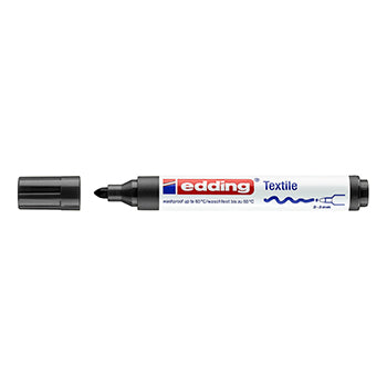 Bluepixel Equipamentos e Serviços Informáticos Lda | Marcador para Tecidos Edding 4500 2-3mm Preto - 1 Unidade Edding Marcadores
