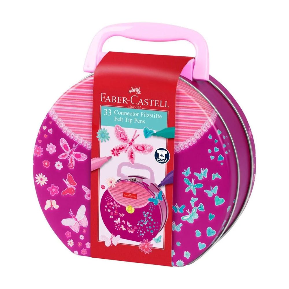 Bluepixel Equipamentos e Serviços Informáticos Lda | Marcador Feltro Faber Castell Connector Mala Borboletas 33 un Faber-Castell Marcadores