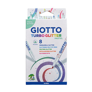 Bluepixel Equipamentos e Serviços Informáticos Lda | Marcador Feltro Giotto Turbo Glitter Pastel - 8 Unidades Giotto Marcadores