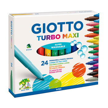Bluepixel Equipamentos e Serviços Informáticos Lda | Marcador Feltro Giotto Turbo Maxi 24 Unidades - Cores Vibrantes Giotto Marcadores
