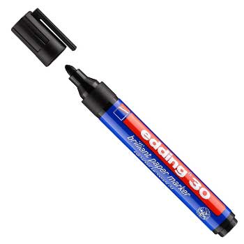 Bluepixel Equipamentos e Serviços Informáticos Lda | Marcador Profissional Edding 30 para Sacos PVC Preto | Alta Precisão Edding Marcadores
