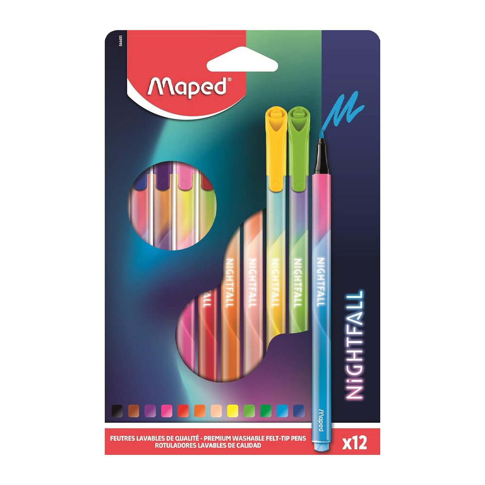 Bluepixel Equipamentos e Serviços Informáticos Lda | Marcador Feltro Maped Peps Nightfall 12 Unidades - Cor e Precisão Maped Marcadores