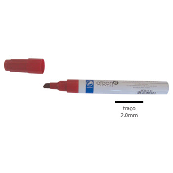 Bluepixel Equipamentos e Serviços Informáticos Lda | Marcador Permanente Grosso 2mm Vermelho | Caneta de Escrita Permanente Alban Marcadores