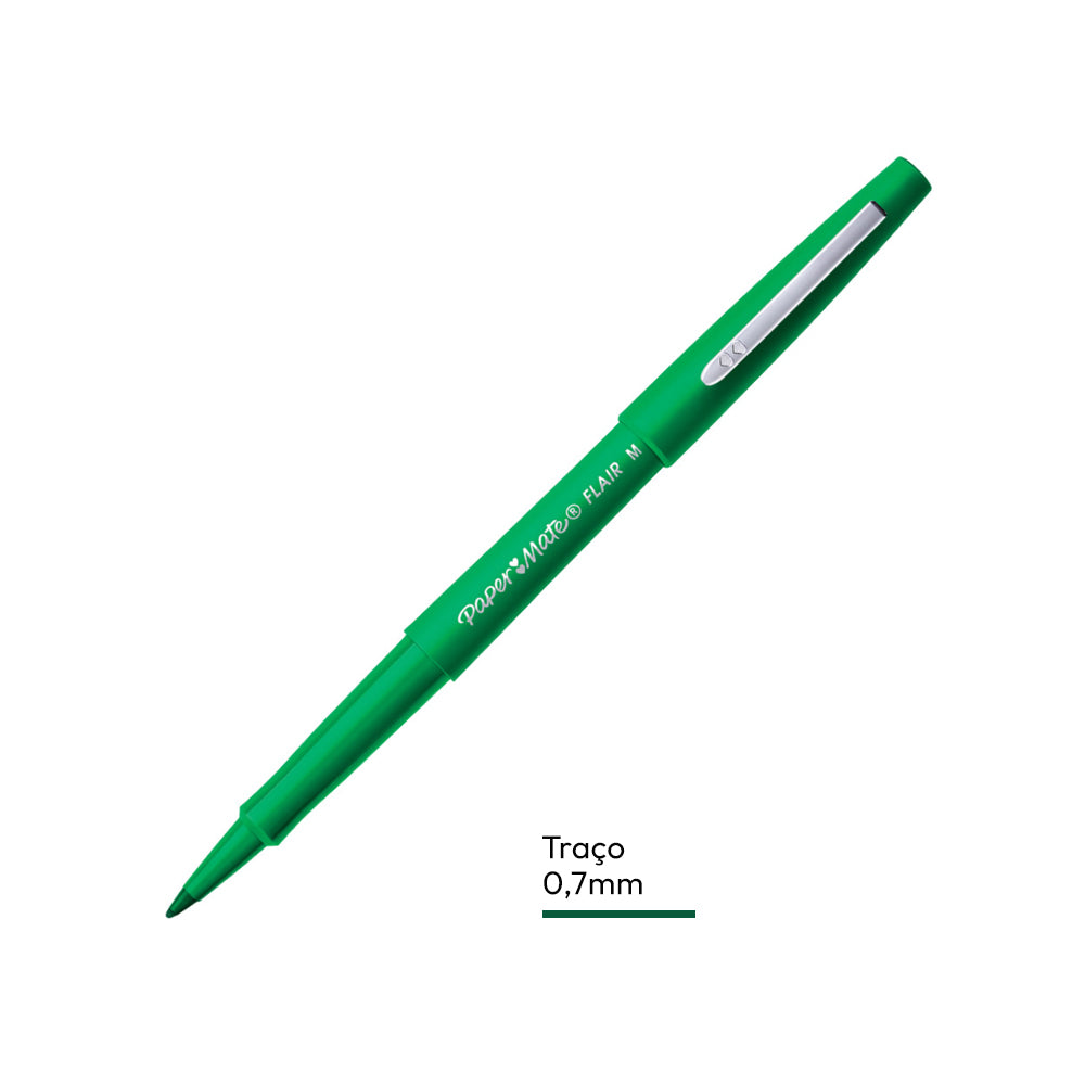 Bluepixel Equipamentos e Serviços Informáticos Lda | Marcador Médio Paper Mate Flair Verde 0,7mm para Colorir e Destacar Paper Mate Marcadores