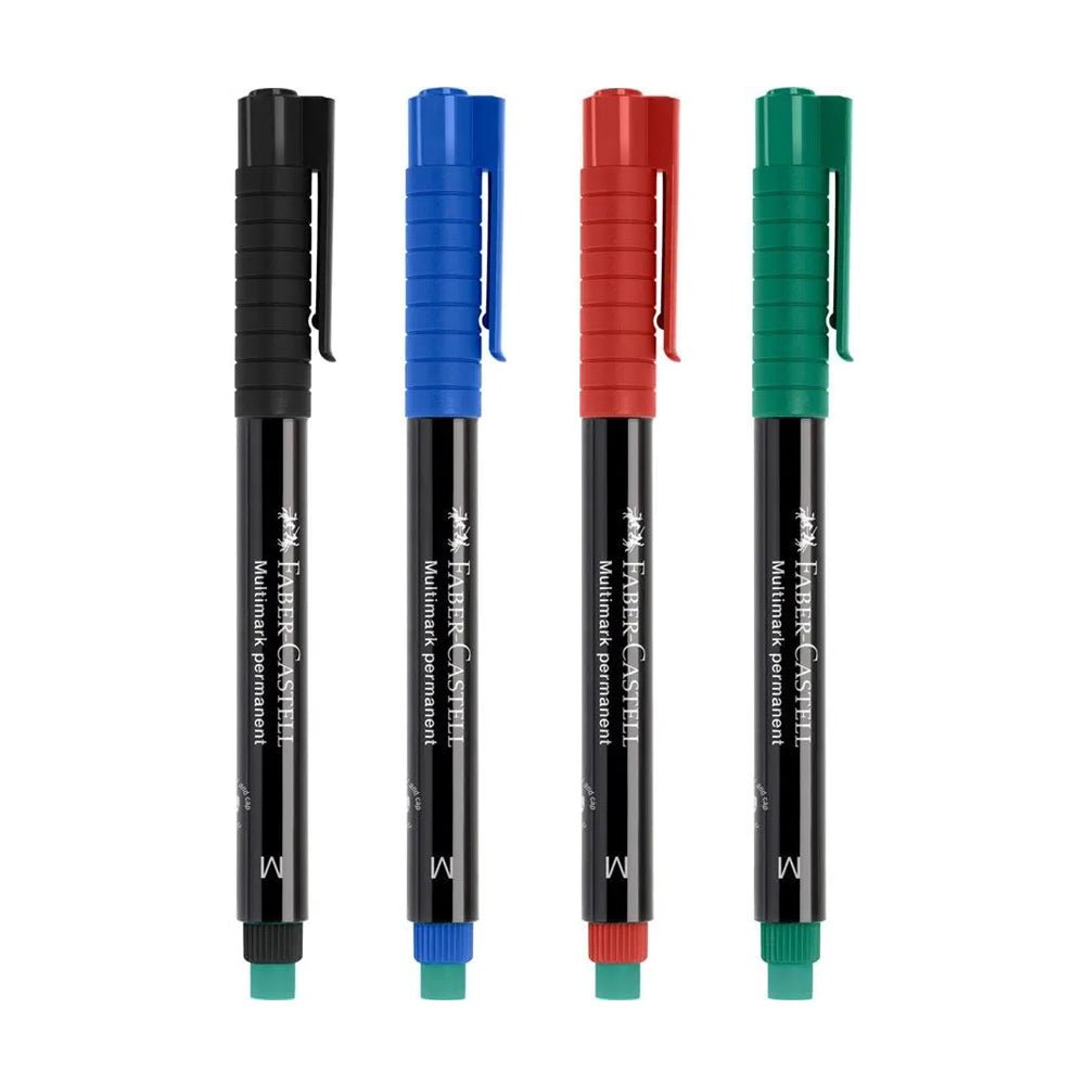 Bluepixel Equipamentos e Serviços Informáticos Lda | Marcador Permanente Médio Faber-Castell 0,9mm – 4 Cores 4 unidades Faber-Castell Marcadores