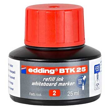 Bluepixel Equipamentos e Serviços Informáticos Lda | Recarga de Marcador para Quadro Branco Edding BTK25 Vermelho 25ml Edding Recargas Marcadores
