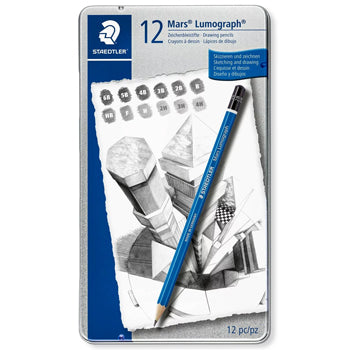Bluepixel Equipamentos e Serviços Informáticos Lda | Lápis Grafite Mars Lumograph STAEDTLER 12un - Alta Precisão Staedtler Lápis