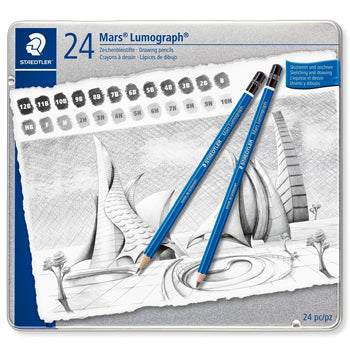 Bluepixel Equipamentos e Serviços Informáticos Lda | Lápis Grafite STAEDTLER Mars Lumograph, 24 uni, alta qualidade Staedtler Lápis