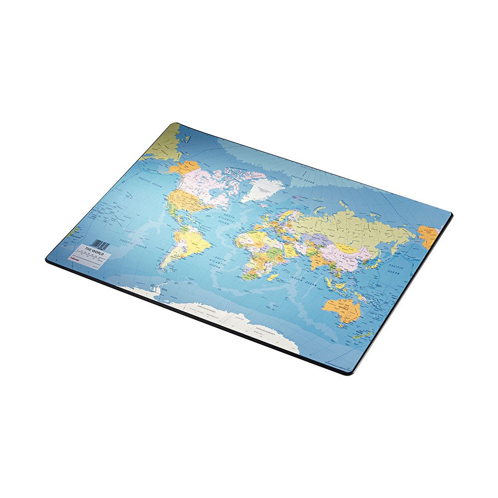 Bluepixel Equipamentos e Serviços Informáticos Lda | Base para Secretária 40x53cm com Mapa do Mundo | Decoração e Funcionalidade Esselte Bases para Secretária