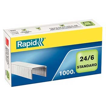 Bluepixel Equipamentos e Serviços Informáticos Lda | Agrafos Rapid 24/6 para 20 folhas - Caixa com 1000 unidades Rapid Agrafos