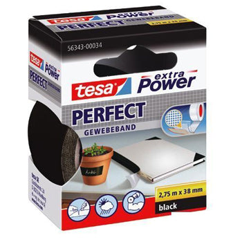 Bluepixel Equipamentos e Serviços Informáticos Lda | Fita Adesiva de Tecido Preto 38mm x 2,75m Extra Power Tesa Tesa Reparadoras