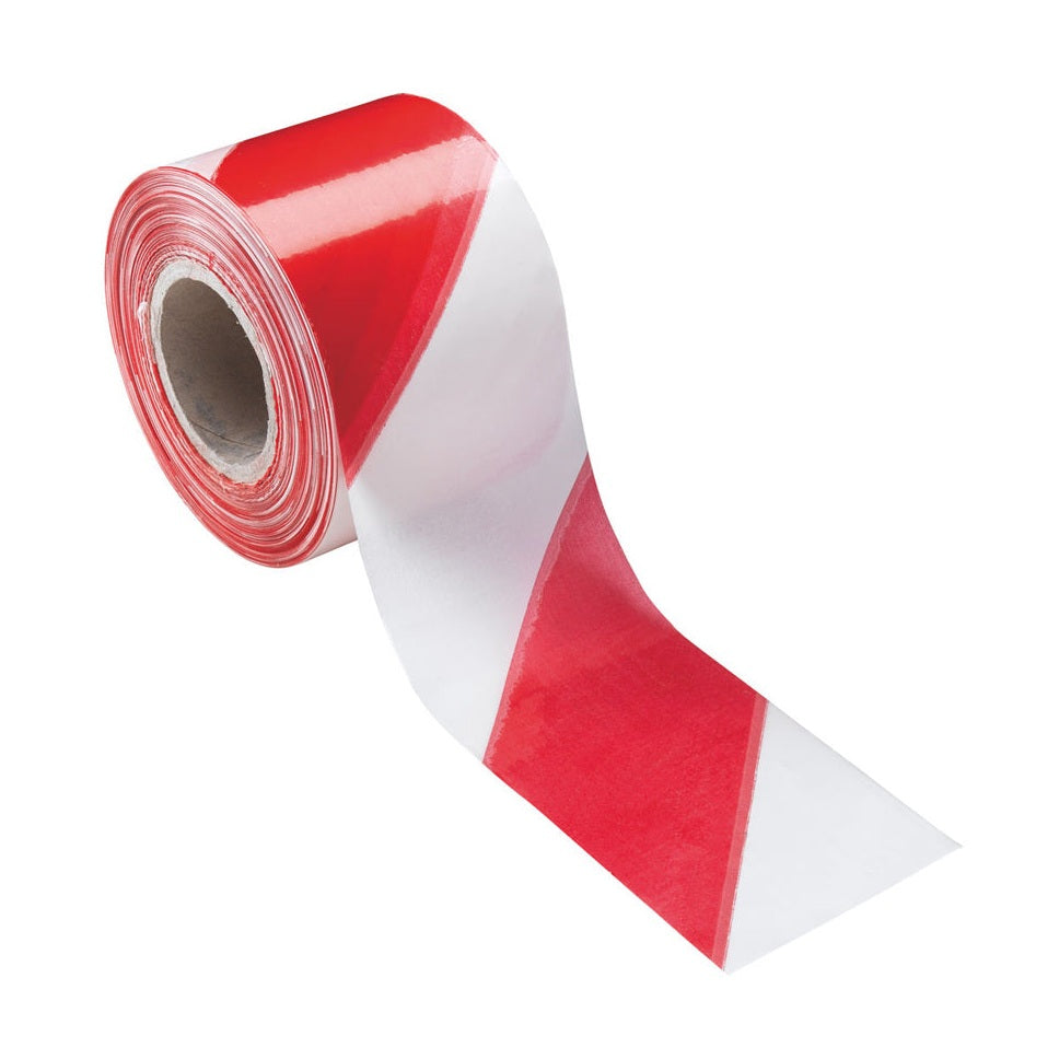 Fita Não Adesiva Sinalização Branco/Vermelho 70mmx200m 1un