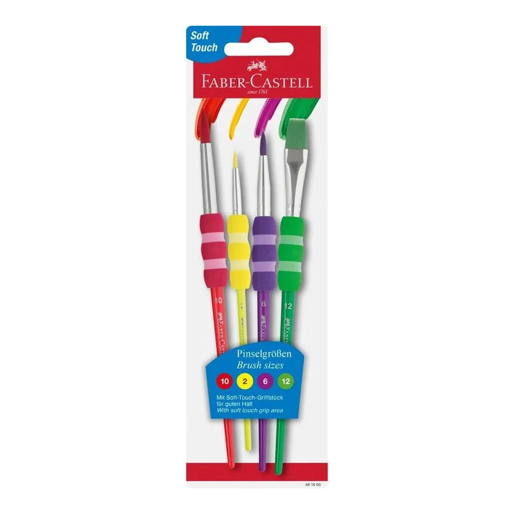 Bluepixel Equipamentos e Serviços Informáticos Lda | Pack de Pincéis Guache e Aguarela 2 Pontas — 4 Unidades Faber-Castell Pincéis