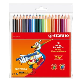 Bluepixel Equipamentos e Serviços Informáticos Lda | Lápis de Cor Stabilo 18 Unidades na Carteira Plástica — 18cm Stabilo Lápis
