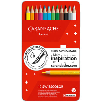 Bluepixel Equipamentos e Serviços Informáticos Lda | Lápis de Cor Aguarelável Caran D’Ache Swisscolor 12un Caran Dache Lápis