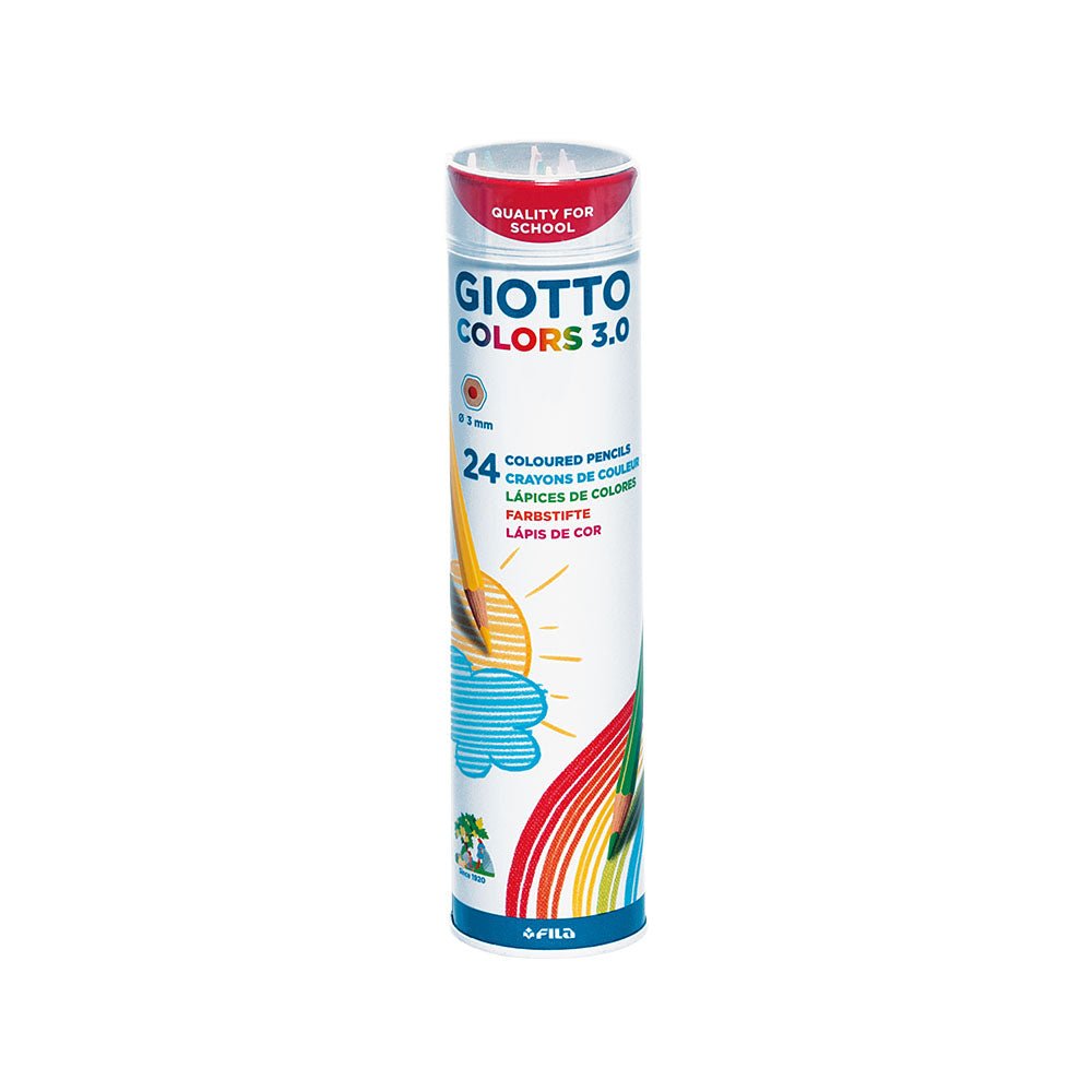 Bluepixel Equipamentos e Serviços Informáticos Lda | Lápis de Cor Giotto Colors 24 Unidades - Copo Metálico 18cm Giotto Lápis