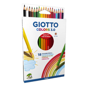 Bluepixel Equipamentos e Serviços Informáticos Lda | Lápis de Cor Giotto Colors 18un – Caixa Cartão 18cm Giotto Lápis