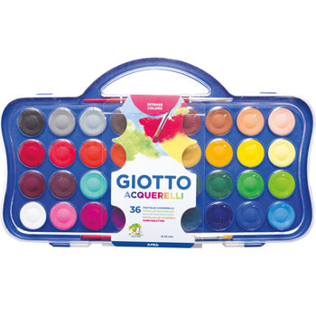 Bluepixel Equipamentos e Serviços Informáticos Lda | Conjunto de Aguarelas 36 Cores com Pincel Giotto - Pintura e Arte Giotto Aguarelas