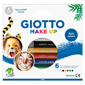 Bluepixel Equipamentos e Serviços Informáticos Lda | Lápis Facial Giotto Clássico com 6 Cores para Maquiagem e Desenho Giotto Pinturas de Corpo