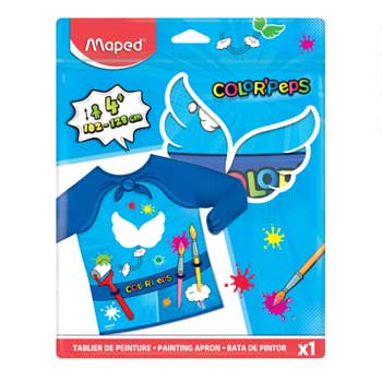 Bluepixel Equipamentos e Serviços Informáticos Lda | Avental de Plástico para Pintura Maped Kids 5 a 8 Anos | Proteção e Diversão Maped Vestuário