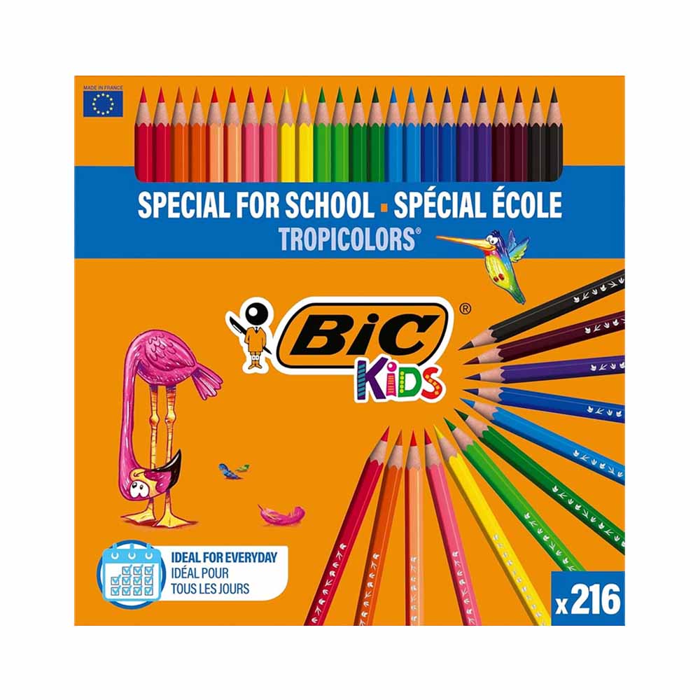 Bluepixel Equipamentos e Serviços Informáticos Lda | Lápis de Cor Bic Kids Tropicolors 216 Unidades - Caixa Escolar Bic Lápis