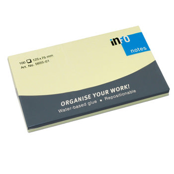 Bluepixel Equipamentos e Serviços Informáticos Lda | Bloco de Notas Aderente Amarelo 7,5x12,5cm, 100 Folhas Infonotes Notas Aderentes