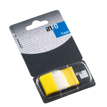 Bluepixel Equipamentos e Serviços Informáticos Lda | Separadores de Filme Adesivos Amarelos 25x43mm - 50 Unidades Infonotes Notas Aderentes Flag