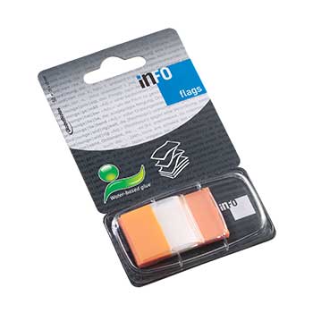 Bluepixel Equipamentos e Serviços Informáticos Lda | Separadores de Filme Adesivos Laranja 25x43mm – Kit com 50 unidades Infonotes Notas Aderentes Flag