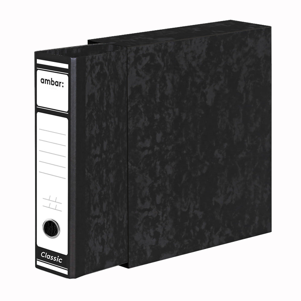 Bluepixel Equipamentos e Serviços Informáticos Lda | Pasta Arquivo com Cx Fixa L80 310x285cm - Ambar Marmor Preto Ambar Pastas Arquivo