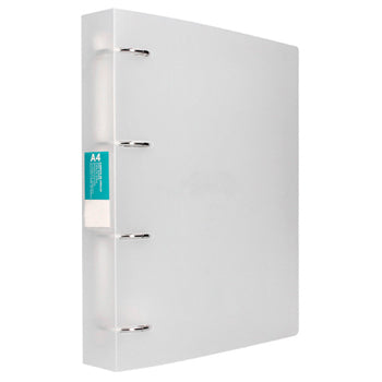 Bluepixel Equipamentos e Serviços Informáticos Lda | Pasta Arquivo Plástico com 4 Anéis Transparente - Organização Escolar Neutral Pastas Arquivo