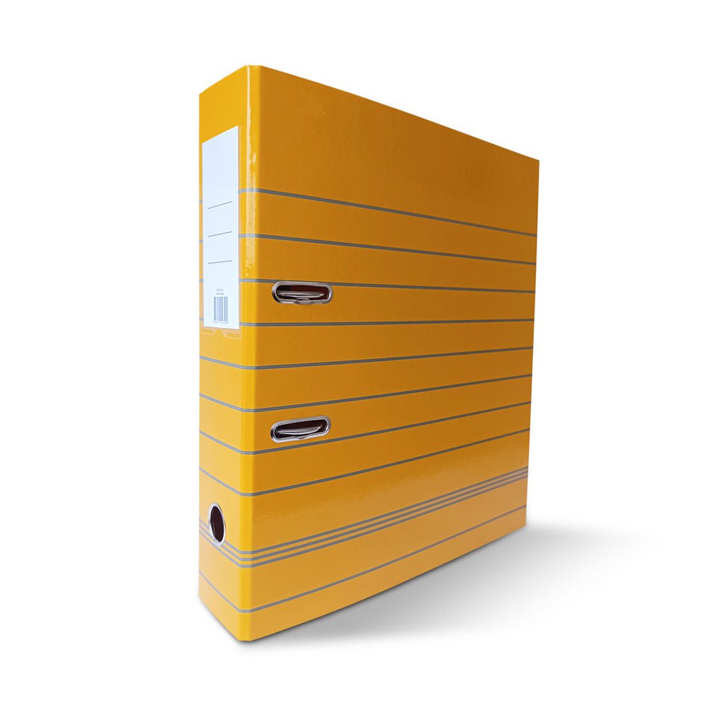 Bluepixel Equipamentos e Serviços Informáticos Lda | Pasta Arquivo L80 320x280 Riscas Amarelo — Organização de Documentos SmartD Pastas Arquivo