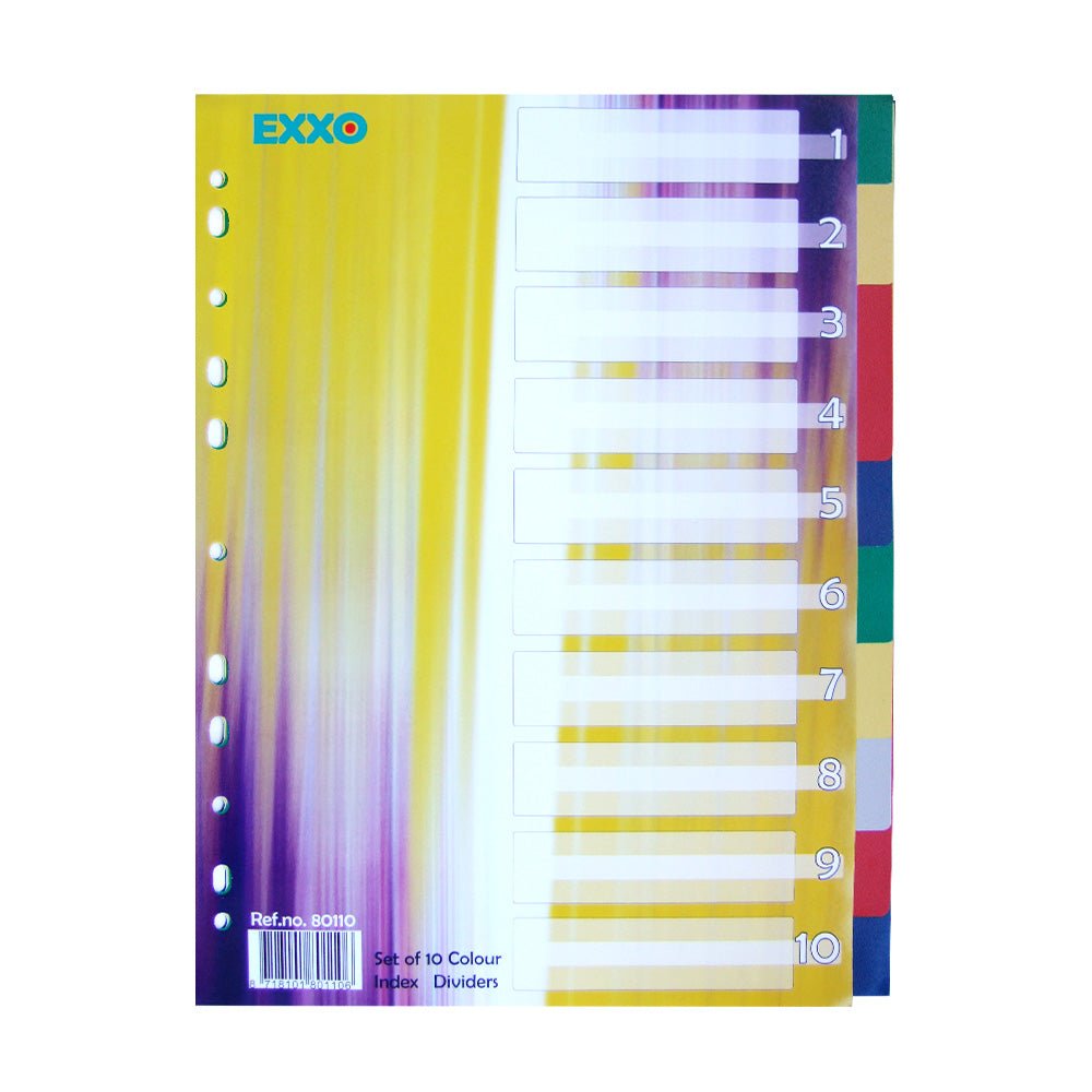 Bluepixel Equipamentos e Serviços Informáticos Lda | Separadores A4 Plástico Cores Sortidas - Kit com 10 Unidades Outros Separadores em Plástico