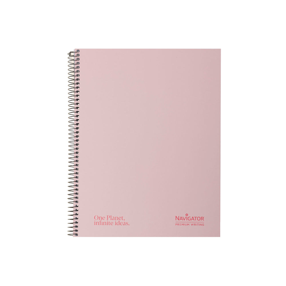 Bluepixel Equipamentos e Serviços Informáticos Lda | Caderno Espiral A4 Quadriculado Rosa Pastel Navigator 120Folhas Navigator Cadernos Espiral