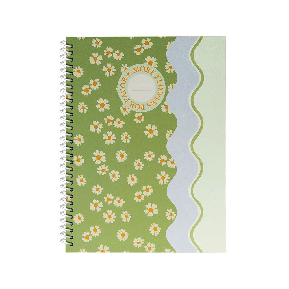 Bluepixel Equipamentos e Serviços Informáticos Lda | Caderno Espiral A4 Pautado Flowers Waves 80 Folhas Ancor Cadernos Espiral