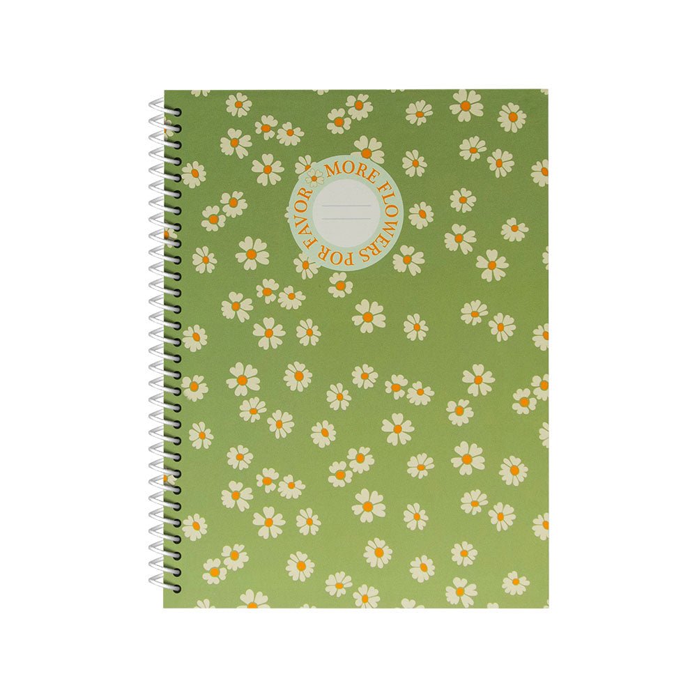 Bluepixel Equipamentos e Serviços Informáticos Lda | Caderno Espiral A4 Quadriculado FLOWERS Verde, 80 Folhas Ancor Cadernos Espiral