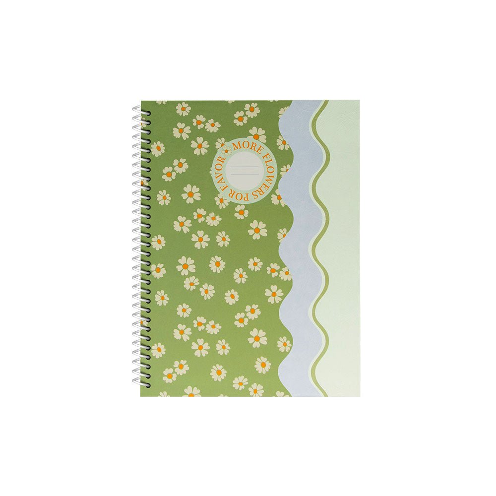 Bluepixel Equipamentos e Serviços Informáticos Lda | Caderno Espiral A5 Quadriculado Flowers Waves - 80 Folhas Ancor Cadernos Espiral
