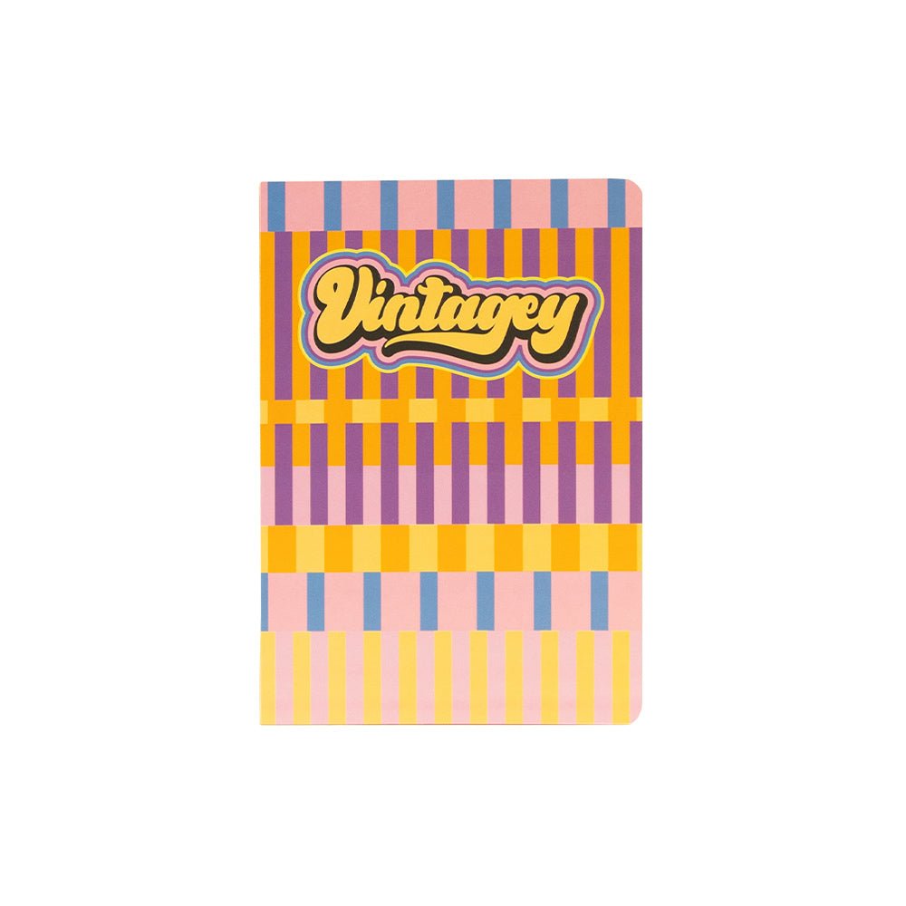 Bluepixel Equipamentos e Serviços Informáticos Lda | Caderno A5 Quadriculado Vintagey Stripes - 48 Folhas Ancor Cadernos Agrafados