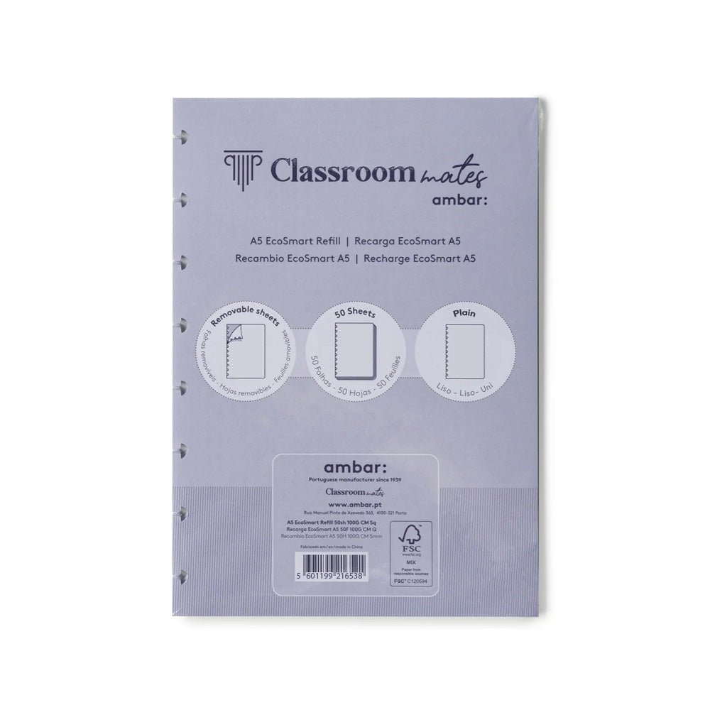 Bluepixel Equipamentos e Serviços Informáticos Lda | Recarga de Caderno EcoSmart Ambar A5 — 50 Folhas Ambar Cadernos EcoSmart