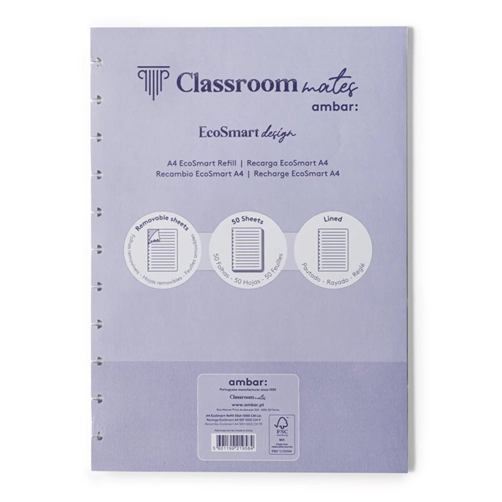 Bluepixel Equipamentos e Serviços Informáticos Lda | Recarga Caderno EcoSmart Ambar A4 Pautado - 50 folhas Ambar Cadernos EcoSmart