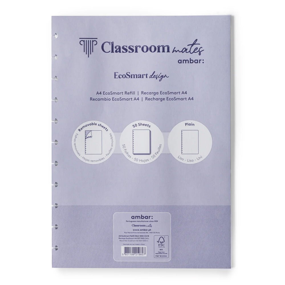 Bluepixel Equipamentos e Serviços Informáticos Lda | Recarga de Caderno EcoSmart Ambar A4 - 50 folhas Ambar Cadernos EcoSmart