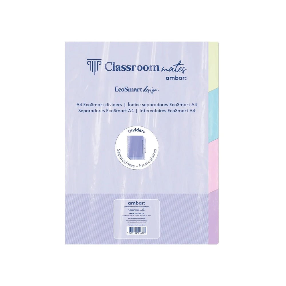 Bluepixel Equipamentos e Serviços Informáticos Lda | Separadores de Caderno EcoSmart Ambar A4 - 4 Unidades Ambar Cadernos EcoSmart