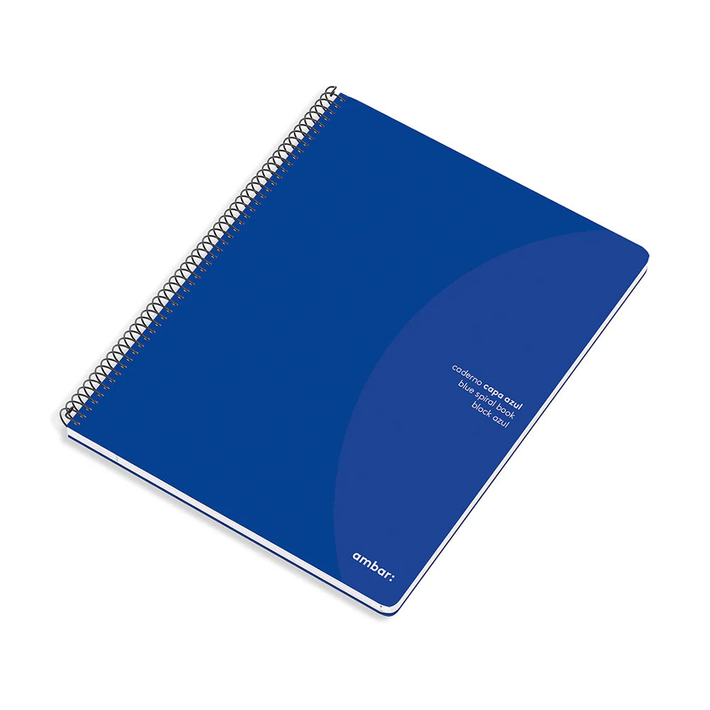 Bluepixel Equipamentos e Serviços Informáticos Lda | Caderno Espiral A4 Quadriculado Ambar Azul 80 Folhas Ambar Cadernos Espiral
