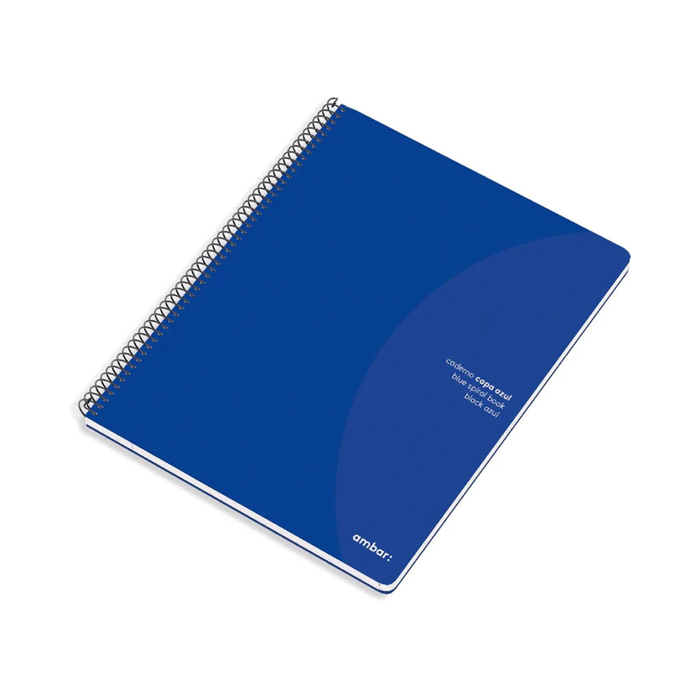 Bluepixel Equipamentos e Serviços Informáticos Lda | Caderno Espiral A4 Liso Âmbar Azul 80 Folhas Ambar Cadernos Espiral