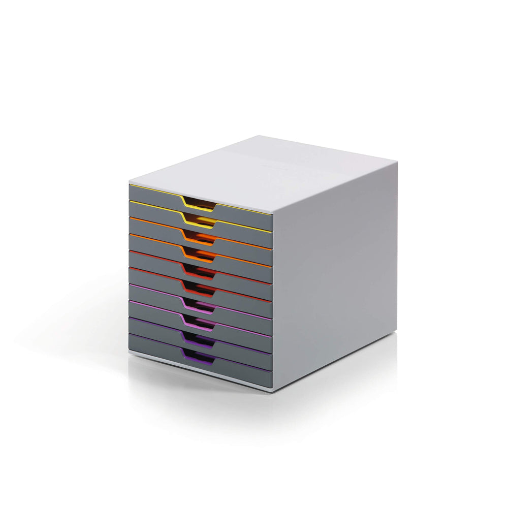 Bluepixel Equipamentos e Serviços Informáticos Lda | Secretária com 10 Gavetas Multicolorida e Durável para Escritório Durable Módulos Gavetas