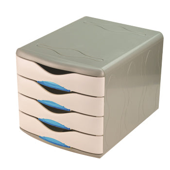 Bluepixel Equipamentos e Serviços Informáticos Lda | Móvel Secretária com 3 Gavetas Cinza/Azul - Escritório Moderno Eagle Módulos Gavetas