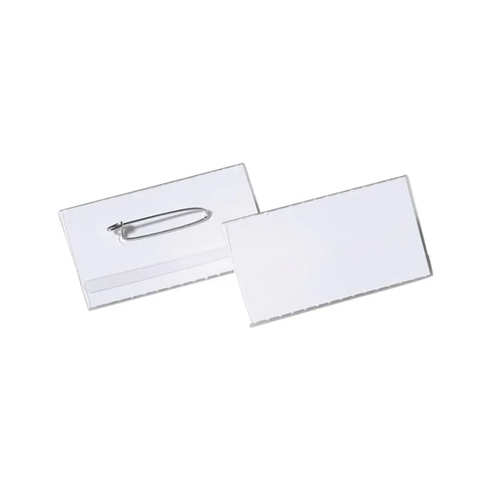 Bluepixel Equipamentos e Serviços Informáticos Lda | Porta-Nomes Horizontal 90x57mm com 50 Alfinetes — Identificação Fácil Neutral Porta-Nomes