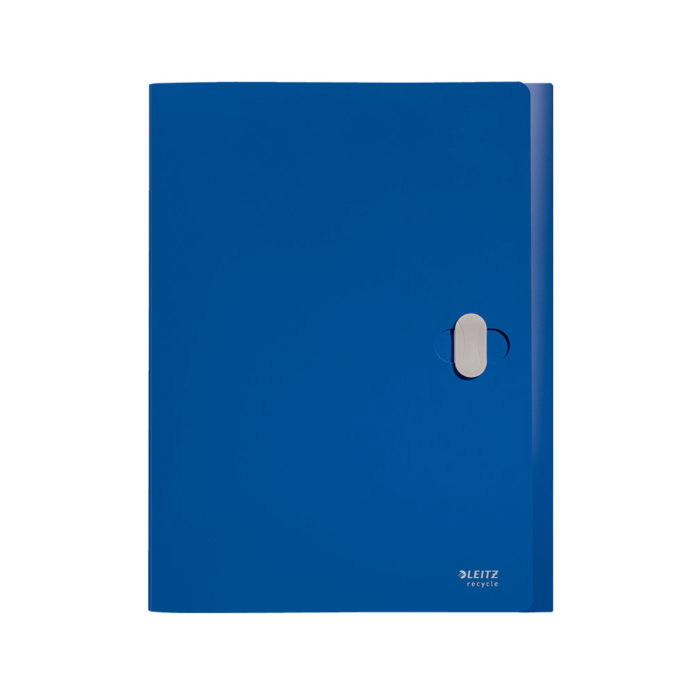 Bluepixel Equipamentos e Serviços Informáticos Lda | Pasta PP Recycle A4 com Fecho e 3 Abas Azul - Organizadora de Projetos Leitz Porta Projetos