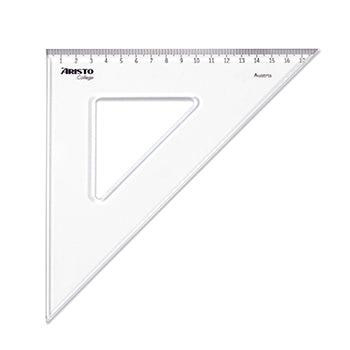 Bluepixel Equipamentos e Serviços Informáticos Lda | Esquadro de Plástico Cristal 45° 25cm - Aristo Geocollege AR23425 Aristo Esquadros