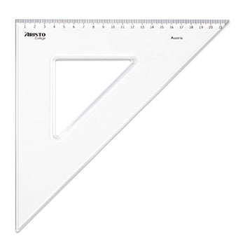 Bluepixel Equipamentos e Serviços Informáticos Lda | Esquadro de Plástico Cristal 45° 30cm – Aristo Geocollege AR23430 Aristo Esquadros