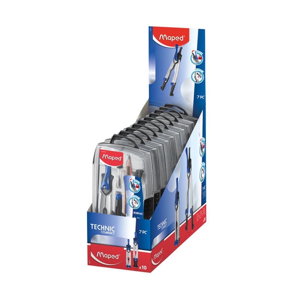 Bluepixel Equipamentos e Serviços Informáticos Lda | Compasso Maped Technic Compact — Kit de 7 Peças para Desenho Maped Diversos